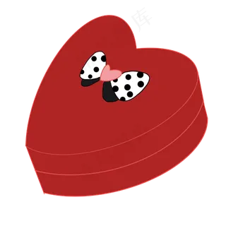 可爱斑点蝴蝶结装饰心形礼盒PN