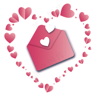 七夕浪漫信封与爱心