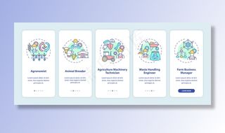 *农业职业入职手机app移动应用程序app页面屏幕与概念。