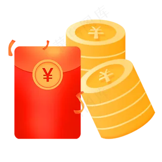 彩色创意红包金币财富元素