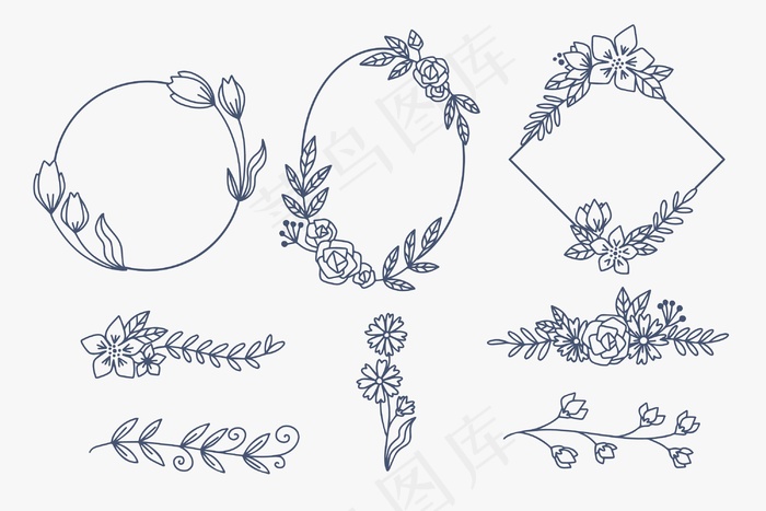 优雅的花卉装饰框架