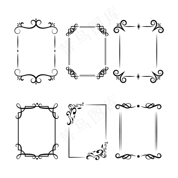 书法装饰框eps,ai矢量模版下载