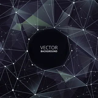 聚类抽象纹理。计算机网络线框技术和大数据矢量概念。