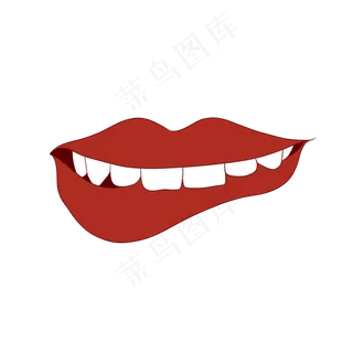 手绘七夕节情人节卡通嘴唇