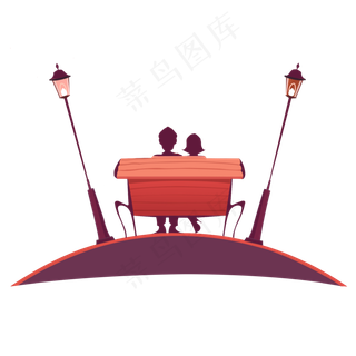 手绘浪漫七夕情人节人物场景元素