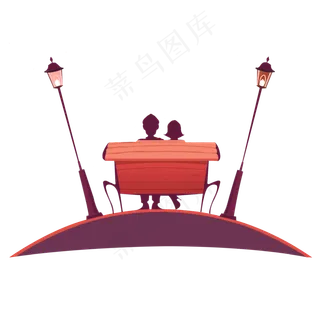 手绘浪漫七夕情人节人物场景元素