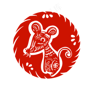 鼠年剪纸窗花,免抠元素