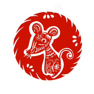 鼠年剪纸窗花,免抠元素
