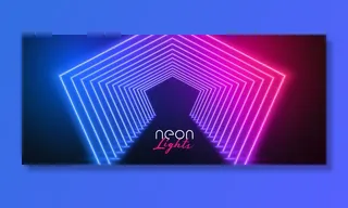 粉红色和蓝色的霓虹灯舞台地板