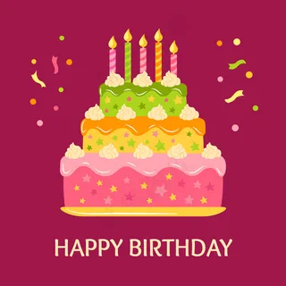 派对生日贺卡明信片蛋糕派