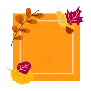 秋天树叶边框