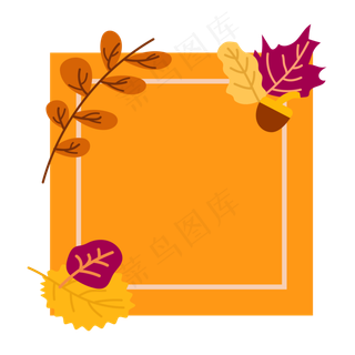 秋天树叶边框