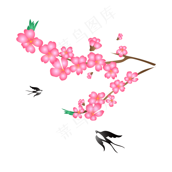 失量免扣梅花燕子