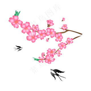 失量免扣梅花燕子