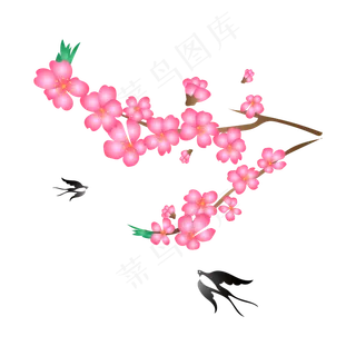 失量免扣梅花燕子