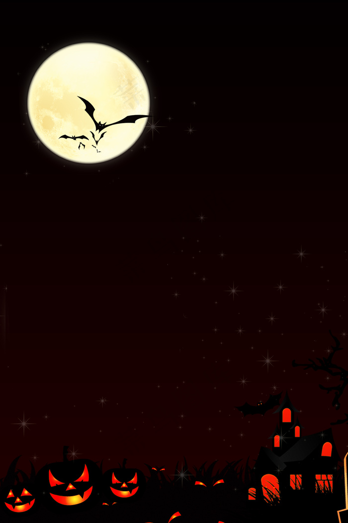 黑色简约恐怖万圣狂欢夜PSD分层H5