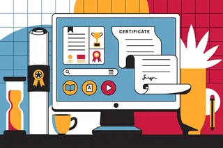 计算机屏幕上的在线认证示意图