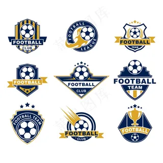 足球队或俱乐部平面标签集