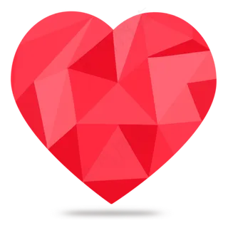 七夕情人节低多边形爱心