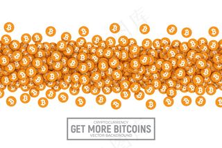 买卖bitcon概念矢量图