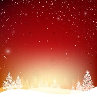 冬天的背景是雪山森林。