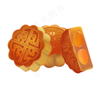 中秋节中秋双黄月饼手绘中国风设