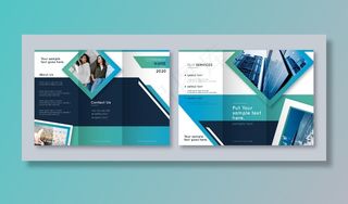 带照片的抽象三折页小册子模板