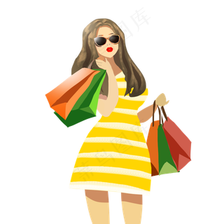 双十一购物节购物女孩 