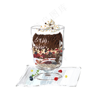 手绘美食七夕情侣冰激凌甜品设计