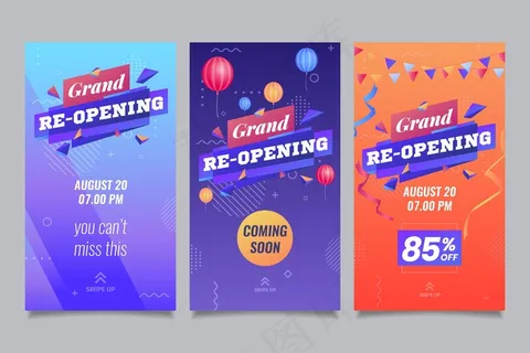 重新打开社交媒体模板故事