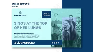 卡拉OK概念横幅banner模板