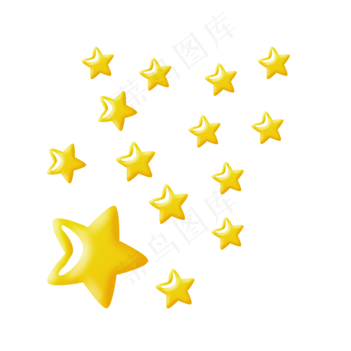 金黄色半立体星星七夕节许愿(2000*2000px 300 dpi )psd模版下载