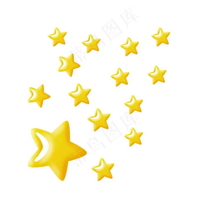 金黄色半立体星星七夕节许愿(2000*2000px 300 dpi )psd模版下载