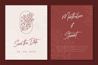 简约婚礼请柬模板设计