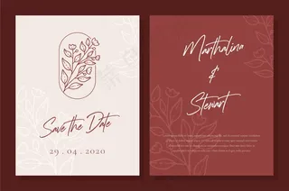 简约婚礼请柬模板设计