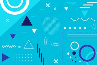 带有蓝色元素的平面几何背景