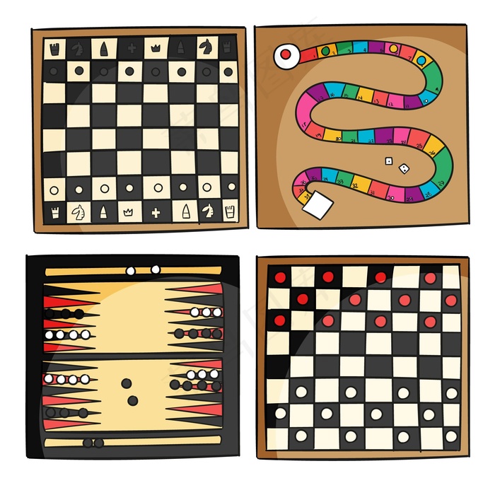 棋盘游戏系列eps,ai矢量模版下载