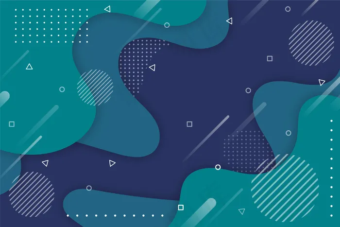 经典蓝色背景，孟菲斯效果eps,ai矢量模版下载