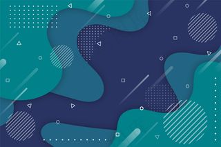 经典蓝色背景，孟菲斯效果