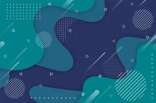 经典蓝色背景，孟菲斯效果