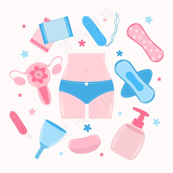 女性卫生用品系列eps,ai矢量模版下载