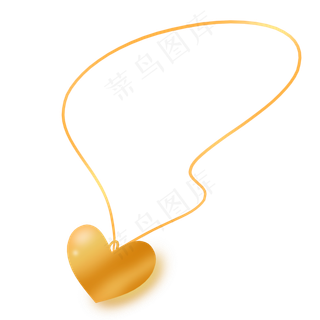 金黄色闪耀七夕项链爱心