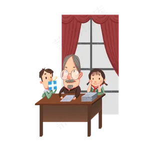 纯色卡通唯美风格教师节探望老师