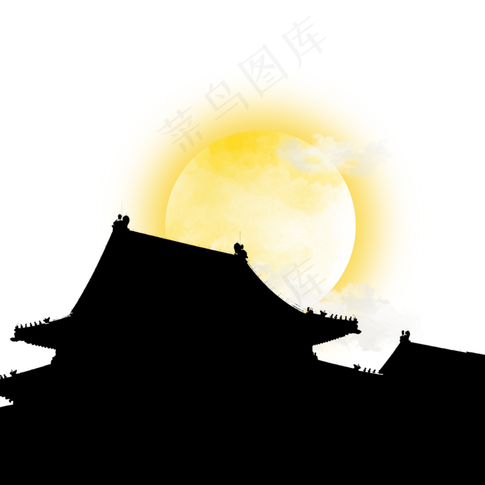 中秋节故宫角楼的月亮