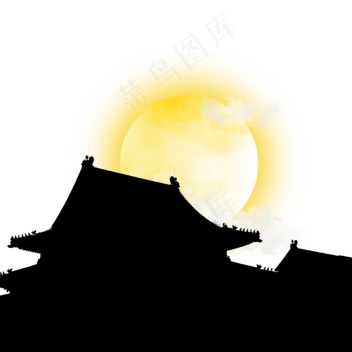 中秋节故宫角楼的月亮(2000X2000(DPI:300))psd模版下载