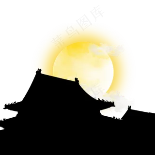 中秋节故宫角楼的月亮 中秋节故宫角楼的月亮