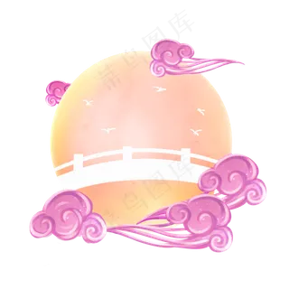 国潮七夕祥云月亮