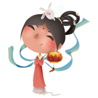 中秋节拿着灯笼的嫦娥