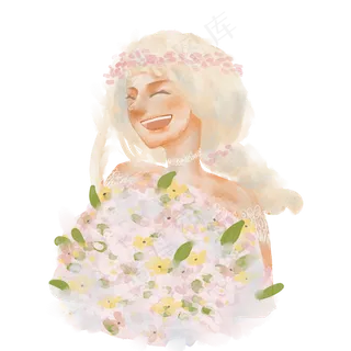 七夕情人节新娘花植物元素