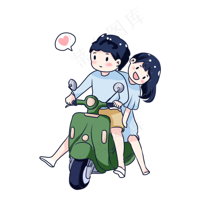 手绘卡通节情侣